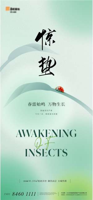 地产意境唯美惊蛰节气海报